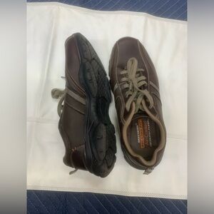 Skechers Relaxed Fit Air Cooled Memory Foam Brown Leather Sneakers Men’s 10.5